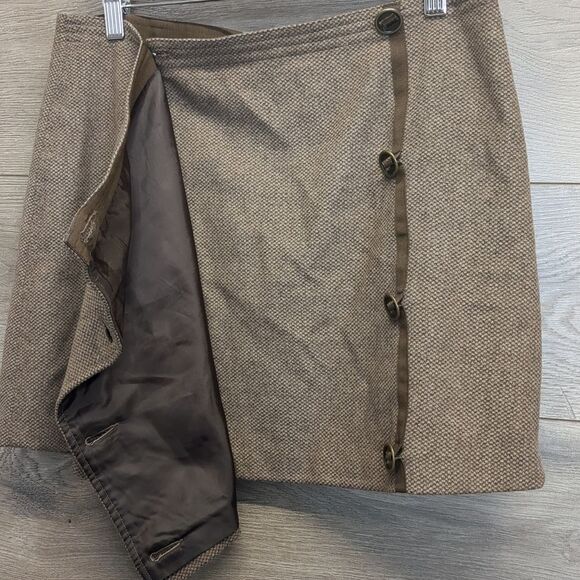 Prana Nicky Wool Blend Side Button Wrap Skirt Women's Size 6 - Picture 6 of 9